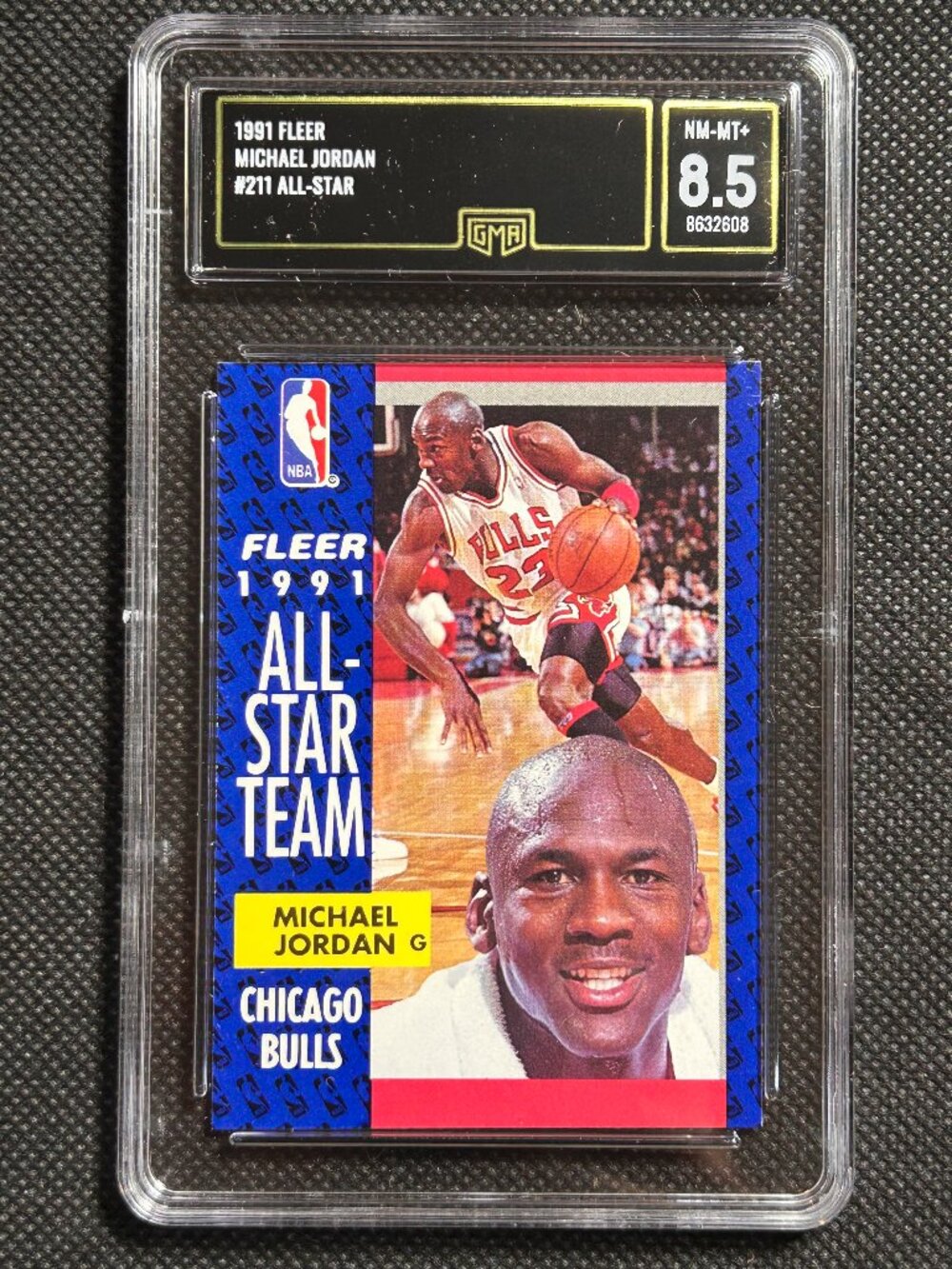 Fleer 1991-92 All-Star Team Michael Jordan #211 Bulls GMA 8.5 Graded